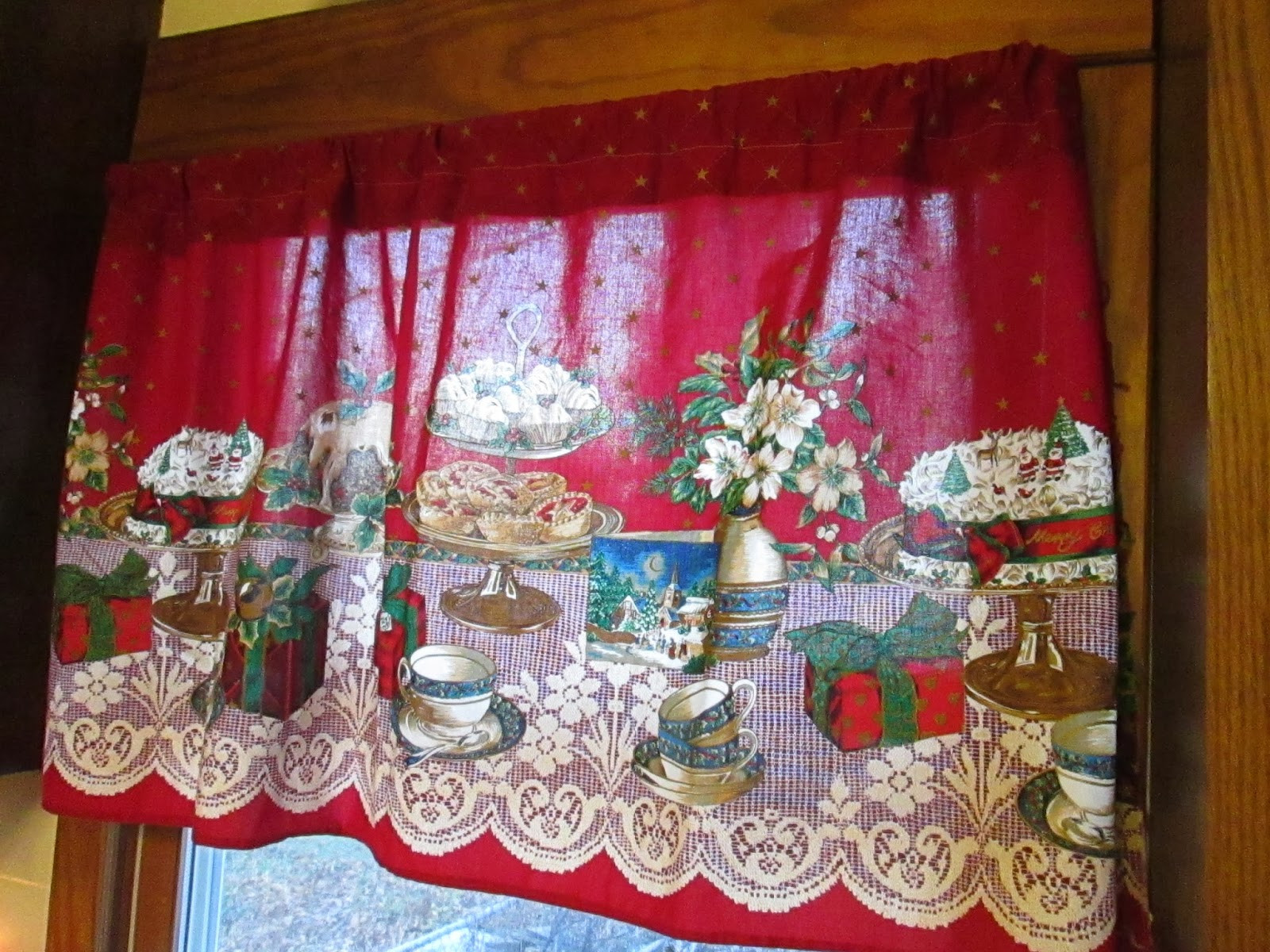 Christmas Kitchen Curtains
 A Sentimental Life Decorating Always Starts in the