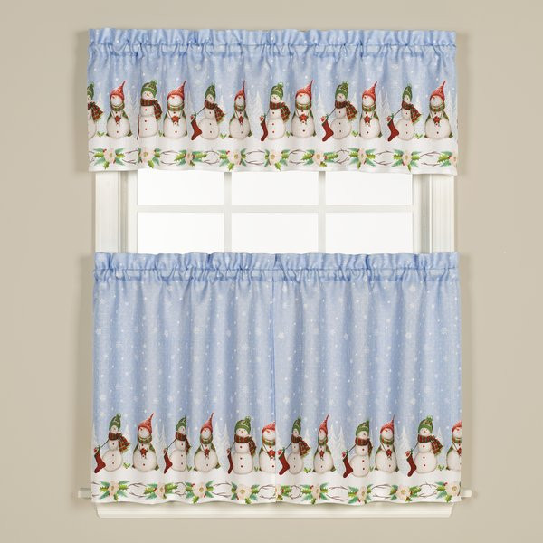 Christmas Kitchen Curtains
 The Holiday Aisle Winter Wonderland Cafe Curtain & Reviews