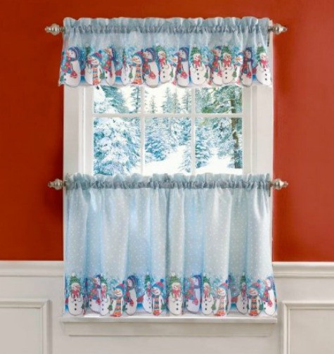Christmas Kitchen Curtains
 Snowman Curtains for the Kitchen