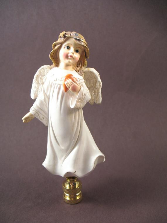 Christmas Lamp Finials
 Lamp Finial Christmas Holiday Angel in White Robe with
