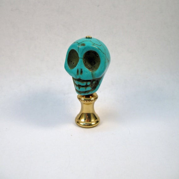 Christmas Lamp Finials
 Lamp Finial Halloween Turquoise Skull A Holiday Accent to