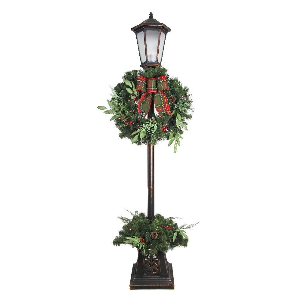 Christmas Lamp Post
 Home Accents Holiday 7 ft Pre lit Woodmoore Artificial
