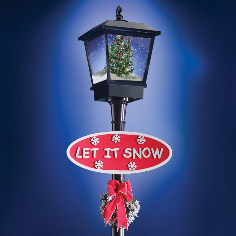 Christmas Lamp Post With Snow
 Musical Snowing Christmas Lamppost