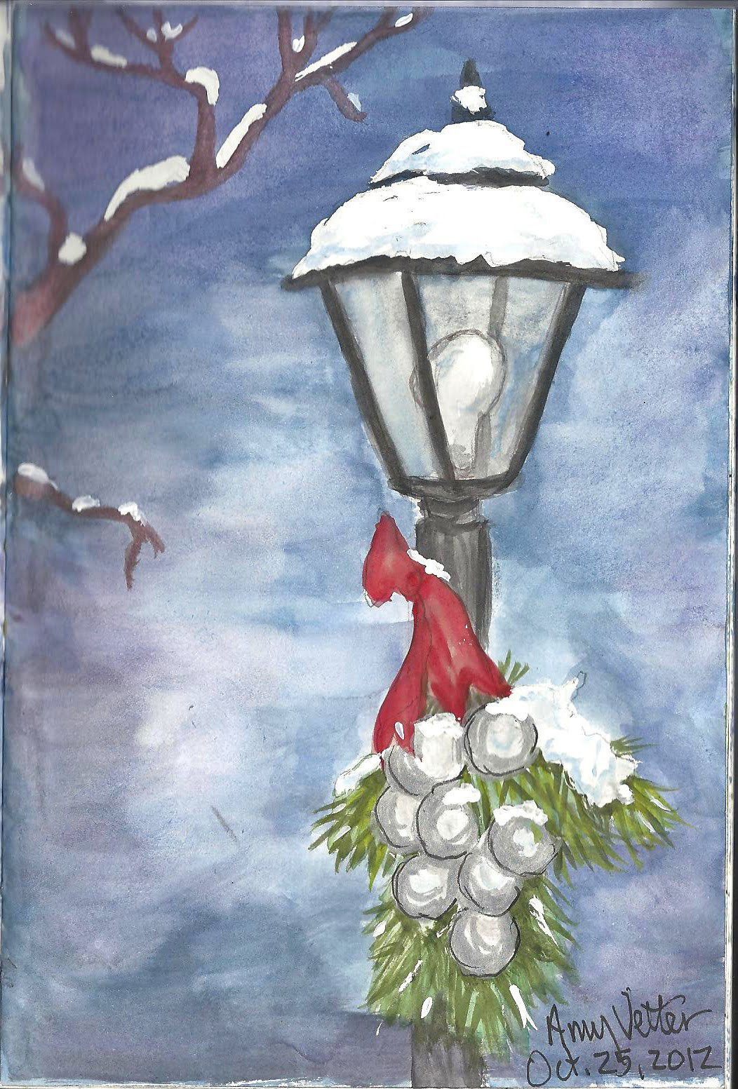 Christmas Lamp Post With Snow
 Amy s Art Journal Christmas Lamp Post