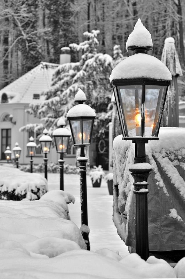 Christmas Lamp Post With Snow
 snow covered lamp posts WINTER IN ALL ITS GLORY