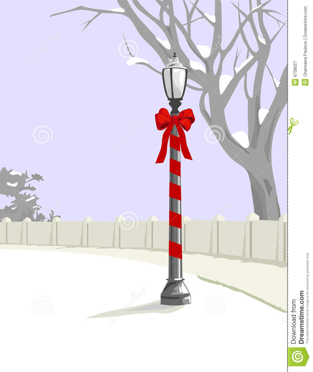 Christmas Lamp Post With Snow
 Christmas Lamp Post Royalty Free Stock graphy Image
