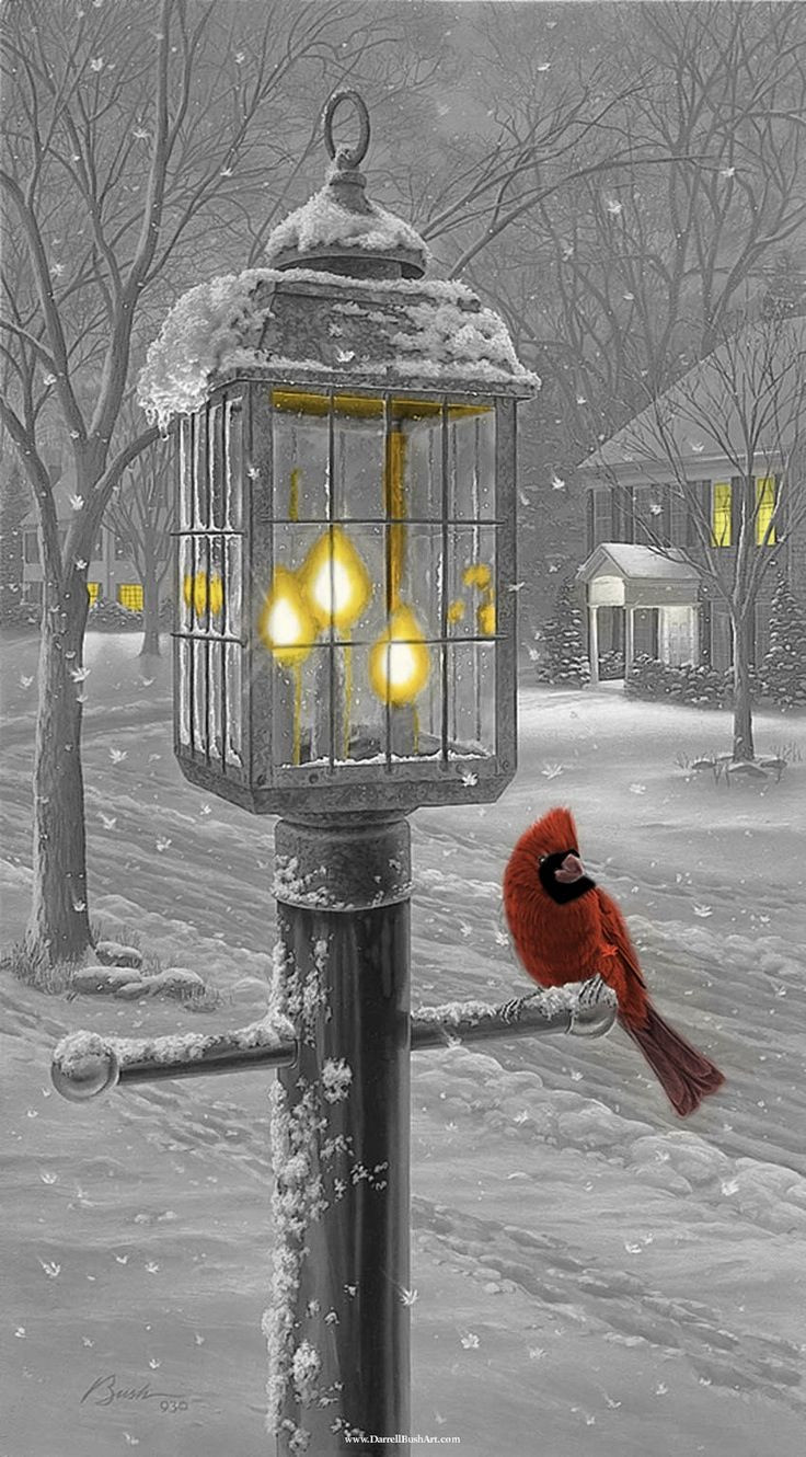 Christmas Lamp Post With Snow
 17 Best images about Vintage Christmas Scenes on Pinterest