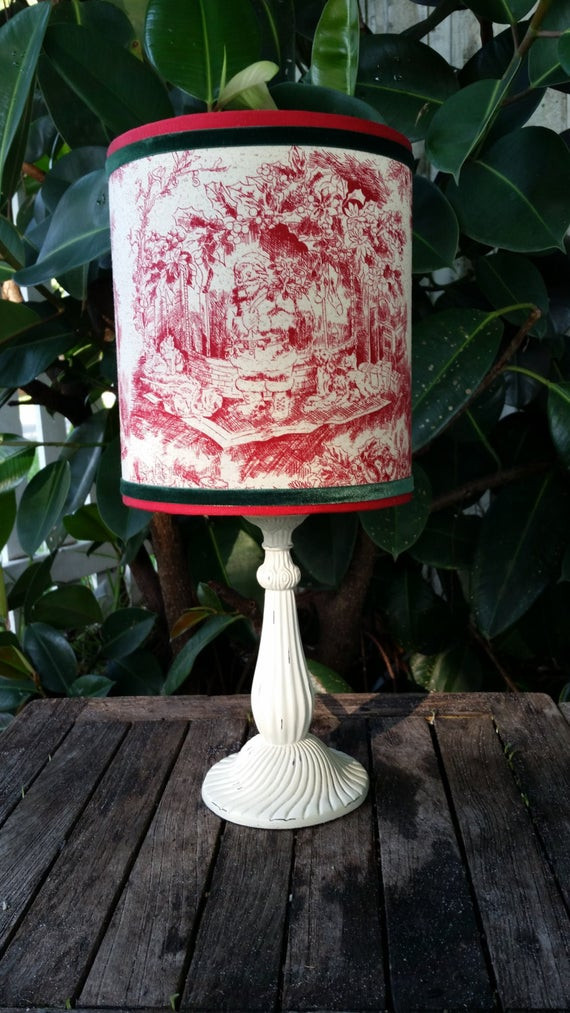 Christmas Lamp Shade
 Lamp Shade Drum Santa Claus Red Christmas Toile by