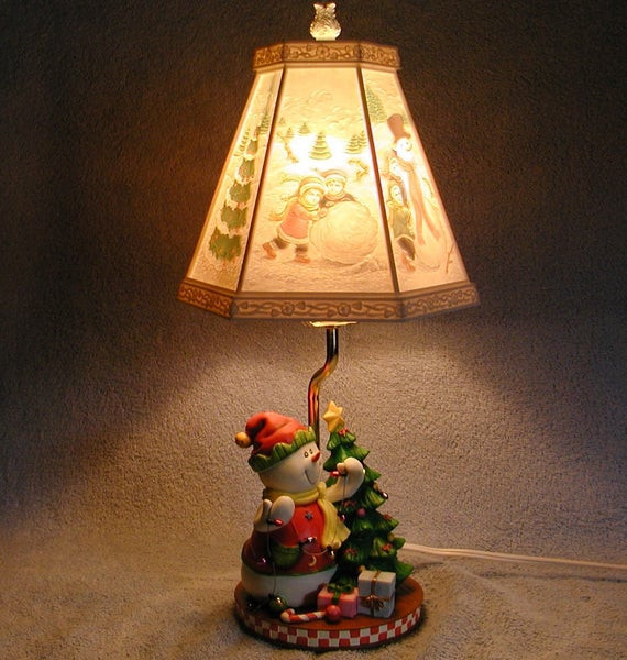 Christmas Lamp Shade
 Accent Lamp Christmas Snowman Themed Lithopane Shade