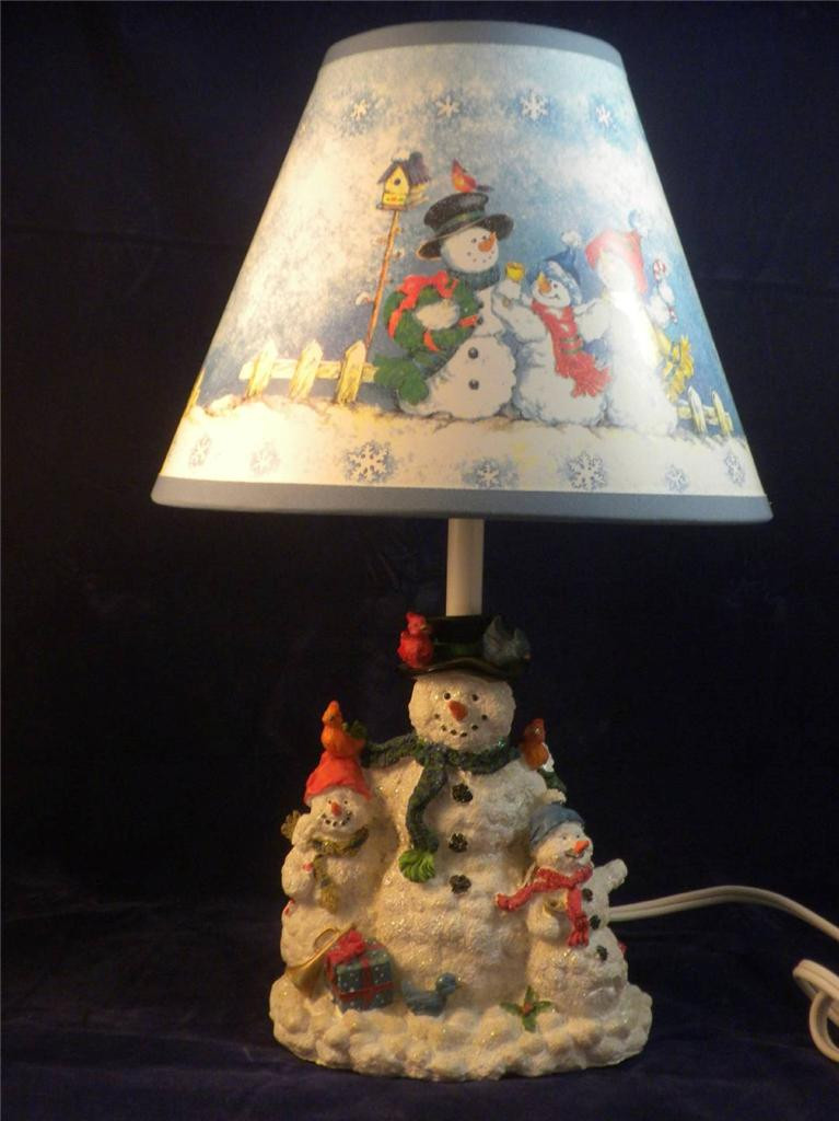 Christmas Lamp Shades
 Christmas Snowman Nightstand Table Lamp With Shade