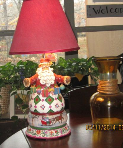 Christmas Lamp Shades
 Jim Shore Christmas Santa Table Lamp with shade