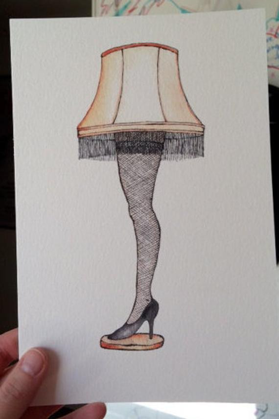 Christmas Leg Lamp Full Size
 Watercolor Ink Realism A Christmas Story Leg by