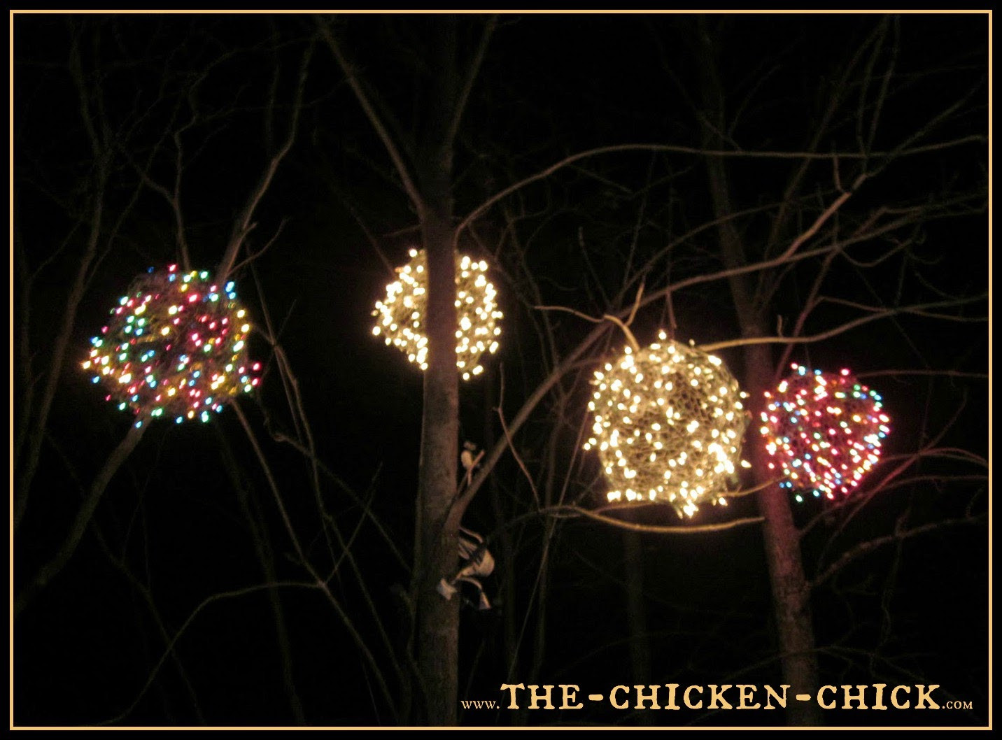 Christmas Light Spheres Outdoor
 Chicken Wire Lighted Christmas Balls Tis the Season