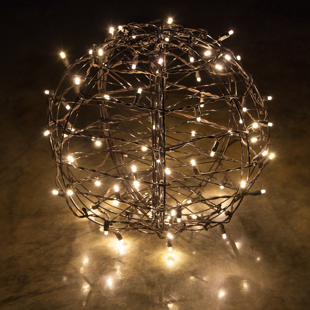 Christmas Light Spheres Outdoor
 Warm White LED Christmas Light Ball Fold Flat Brown Frame