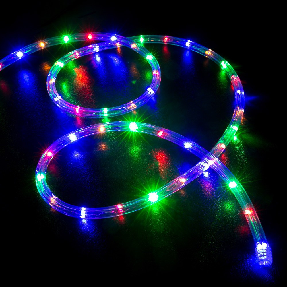 Christmas Lights Led Outdoor
 50 Multi Color RGB LED Rope Light Home Outdoor