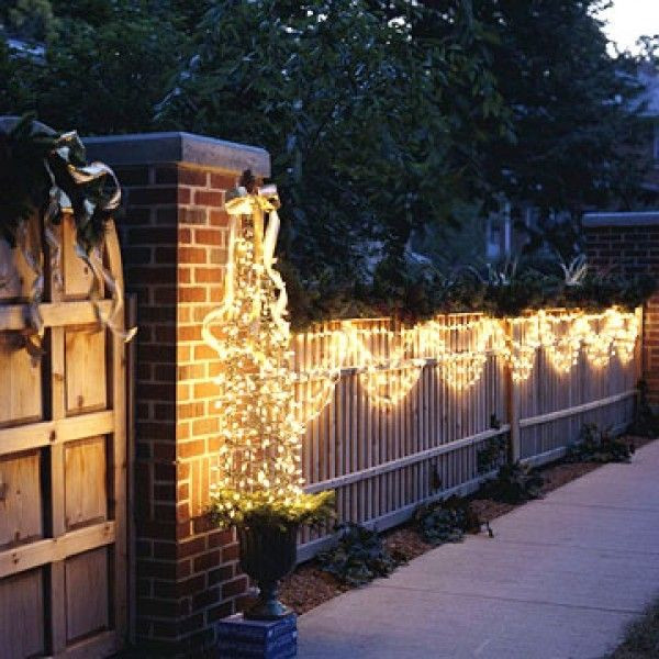 Christmas Lights On Fence Ideas
 17 Best images about YARD Lanterns & Garland for our
