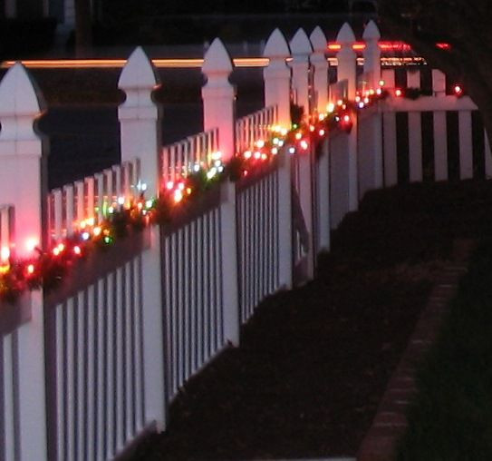 Christmas Lights On Fence Ideas
 74 best Fence Decor images on Pinterest