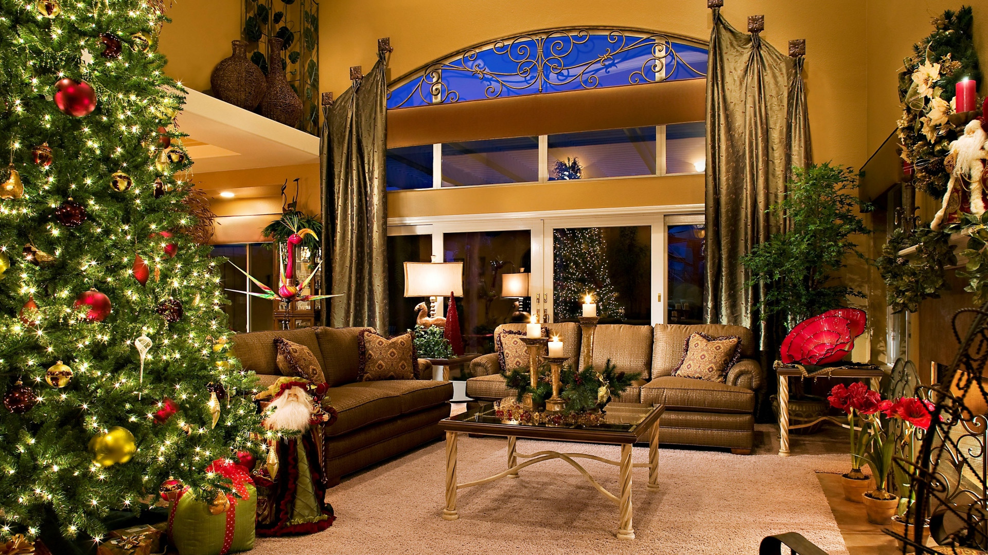 Christmas Living Room Background
 Full HD Wallpaper christmas tree christmas Desktop