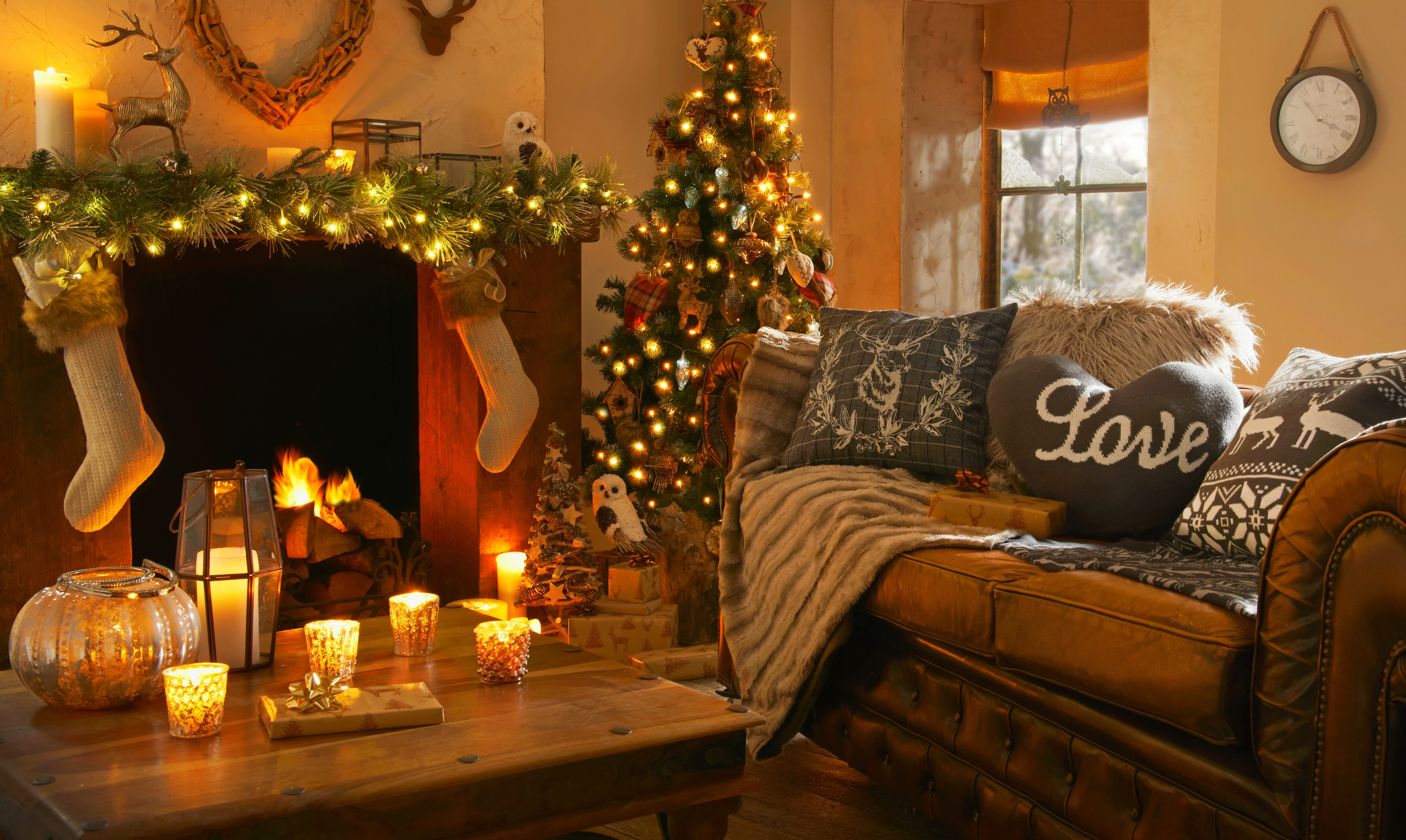 Christmas Living Room Background
 candles Christmas christmas tree magic christmas merry