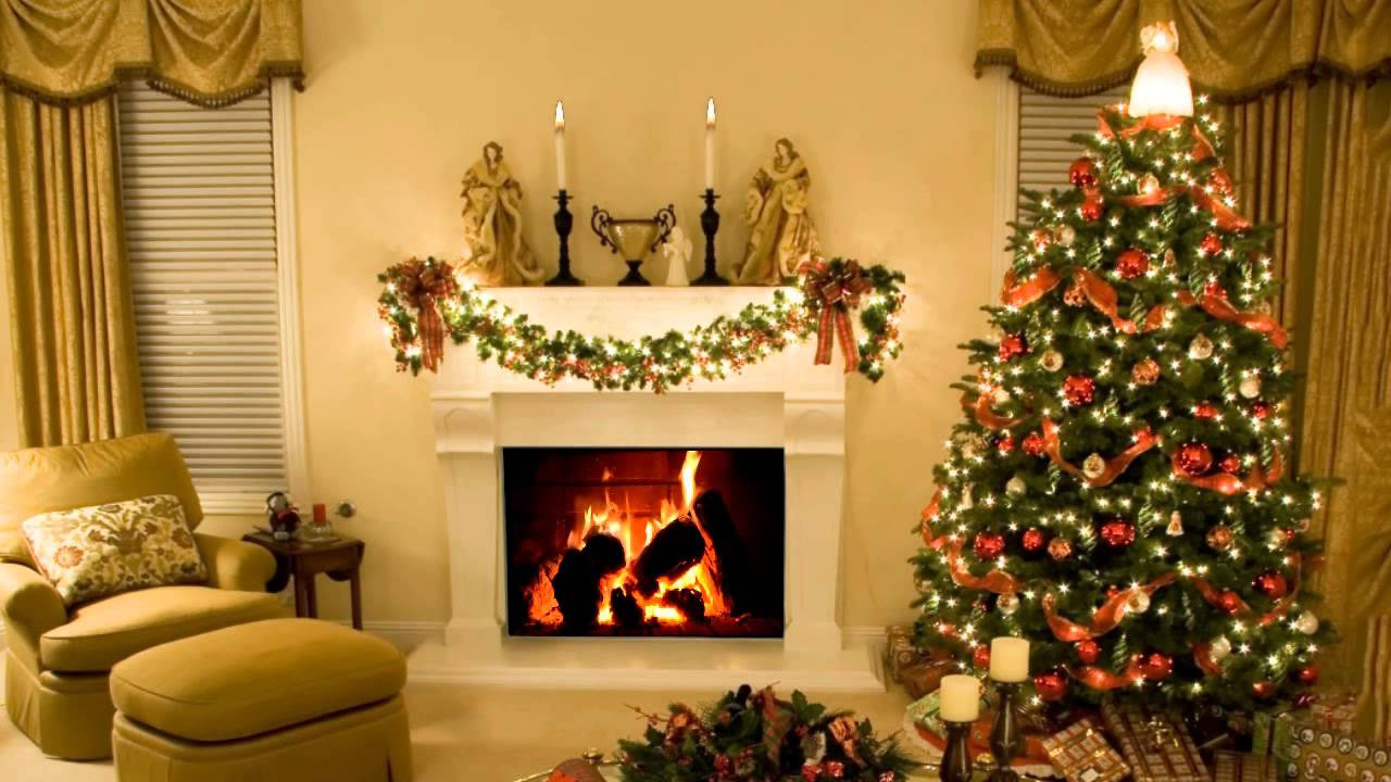 Christmas Living Room Background
 Christmas room real free green screen Background 1º