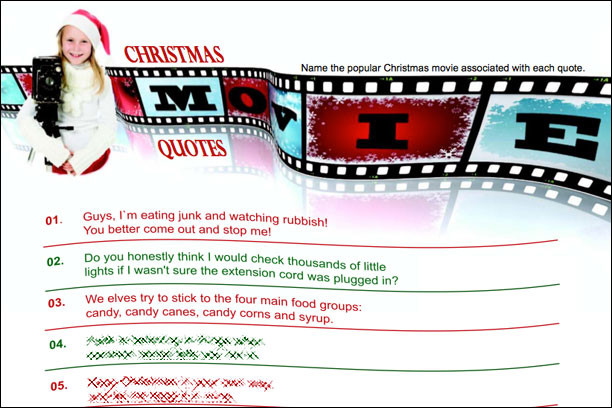 Christmas Movie Quote Game
 Christmas Printables