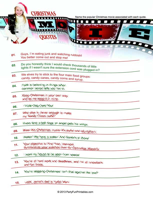 Christmas Movie Quote Quiz
 Christmas Movie Trivia Game Which Movie Matches the Quote