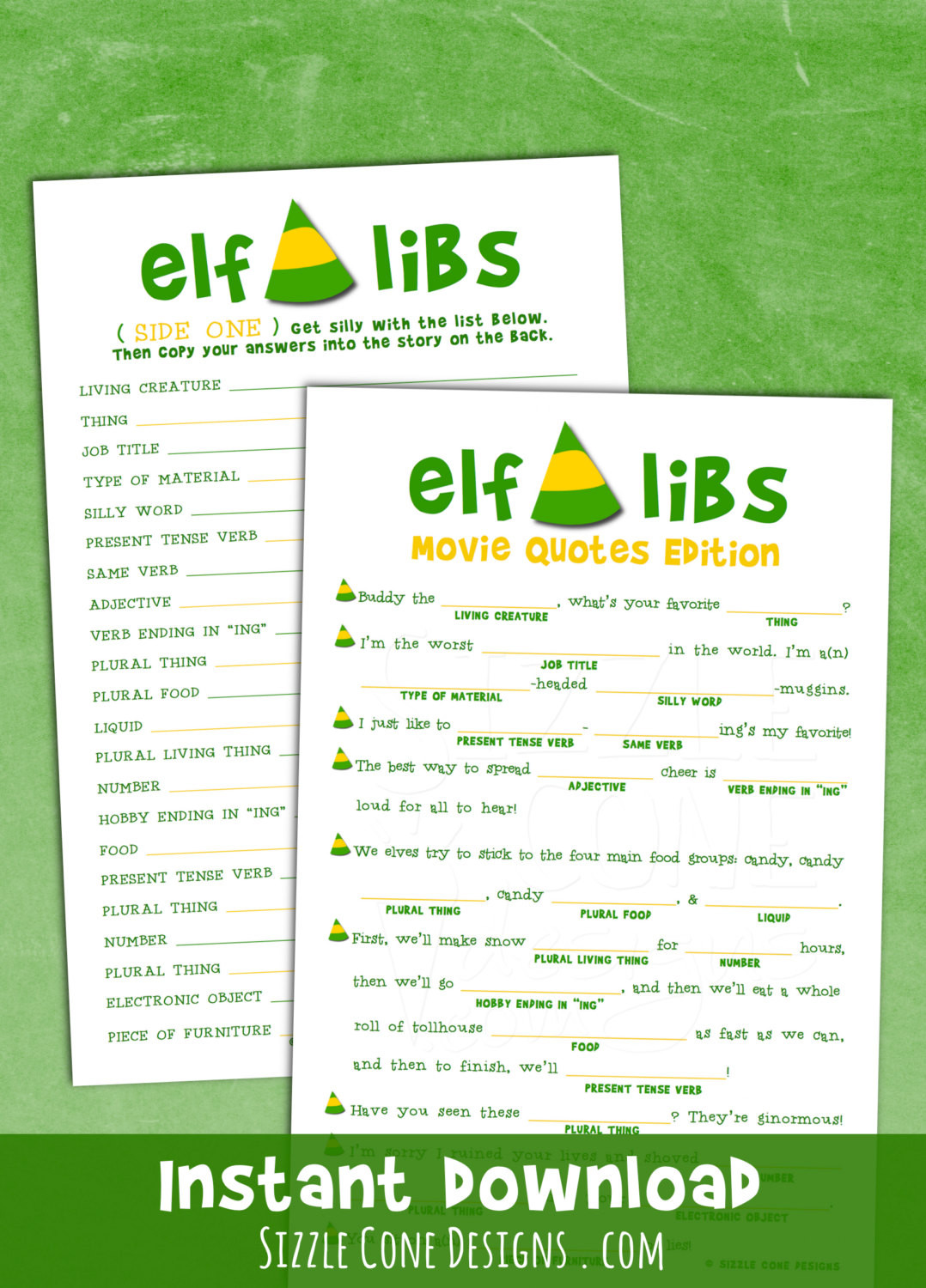 Christmas Movie Quotes Game
 Elf Libs Movie Quotes Printable Christmas Party Game Madlib