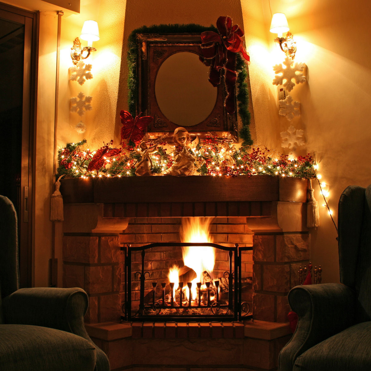 Christmas Music With Crackling Fireplace
 Relaxing Fire Sound 1 hour Christmas Fireplace with