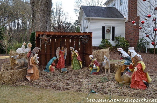 Christmas Nativity Scene Outdoor
 Governor Roy and Marie Barnes’ Home Decorated for Christmas