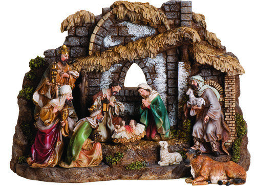 Christmas Nativity Set Indoor
 10 Piece Nativity Set with Stable St Jude Shop Inc