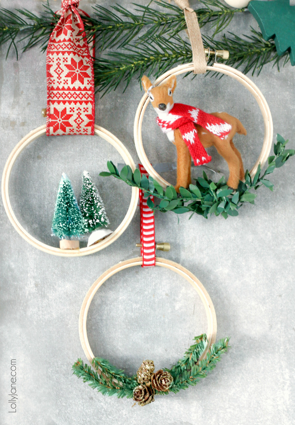Christmas Ornament DIY
 Easy Embroidery Hoop Christmas Ornaments Lolly Jane