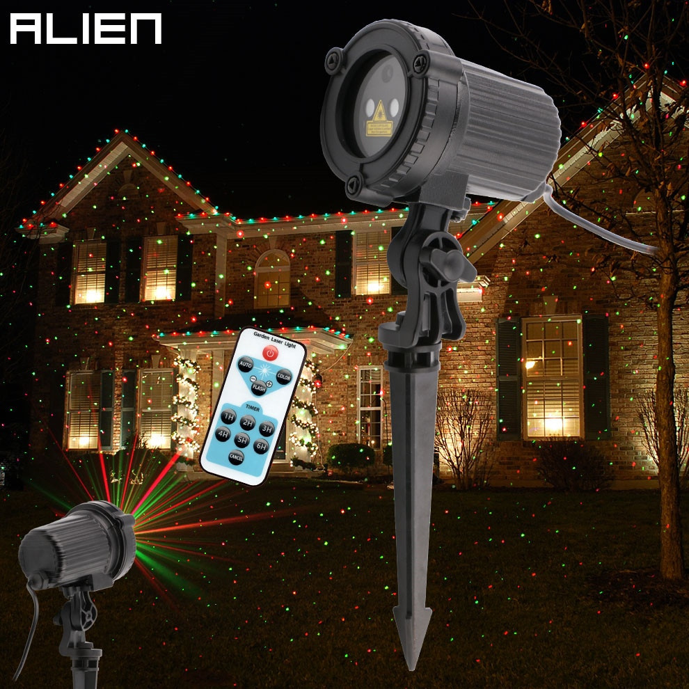 Christmas Outdoor Lights Projector
 ALIEN Remote Red Green Static Christmas Outdoor Waterproof