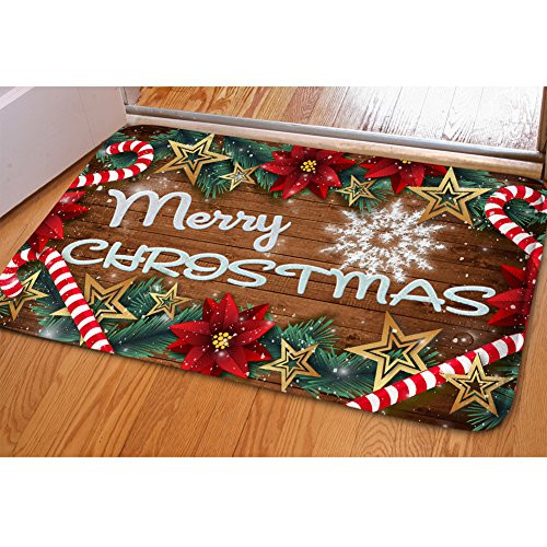 Christmas Outdoor Mats
 HUGS IDEA Merry Christmas Doormat Wel e Door Mat Rug