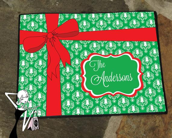 Christmas Outdoor Mats
 Items similar to Holiday Door Mat Personalized Doormat