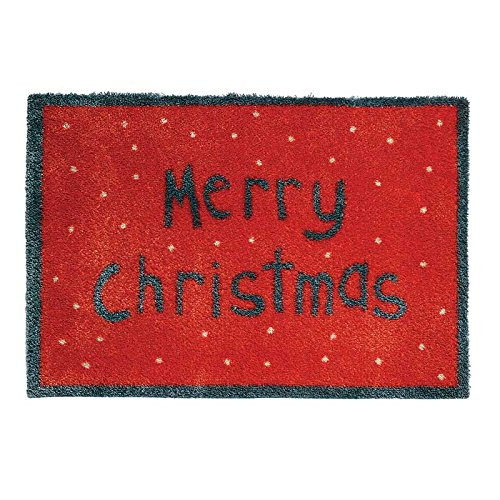 Christmas Outdoor Mats
 Merry Christmas Red Non Slip Washable Outdoor Holiday