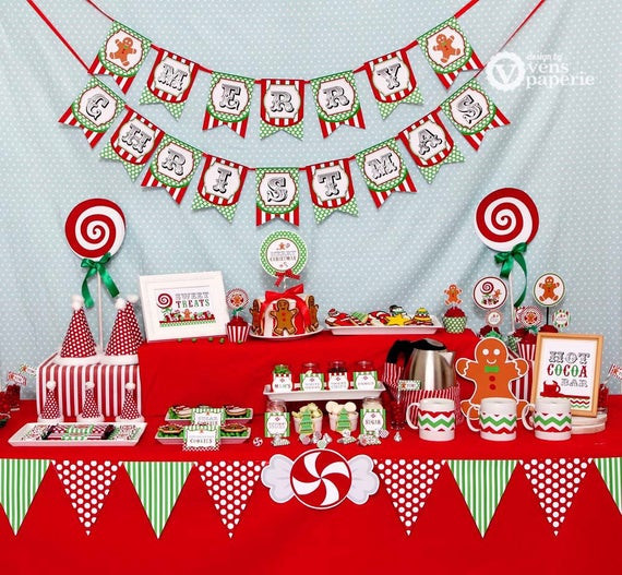Christmas Party Decorations DIY
 Christmas Sweet Shoppe Holiday Party DIY PRINTABLE
