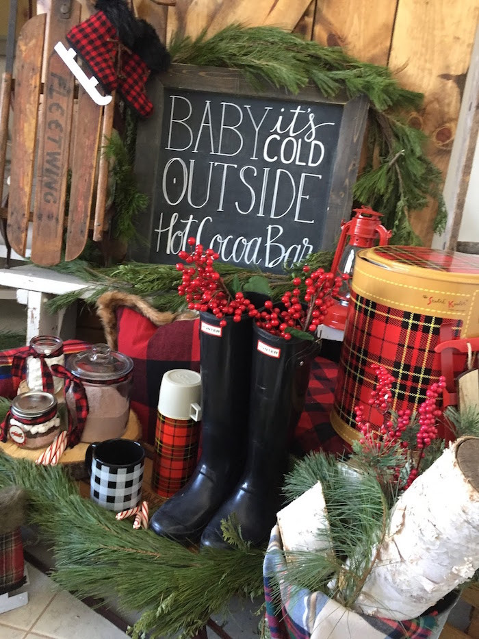 Christmas Party Decorations Ideas
 Kara s Party Ideas Vintage Rustic Plaid Christmas Party