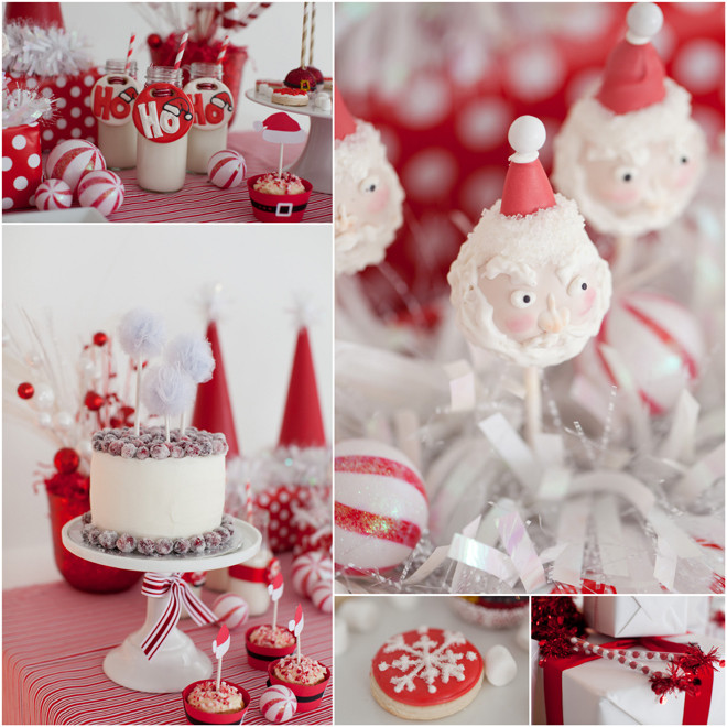 Christmas Party Decorations Ideas
 Adorable Red White Santa Christmas Party