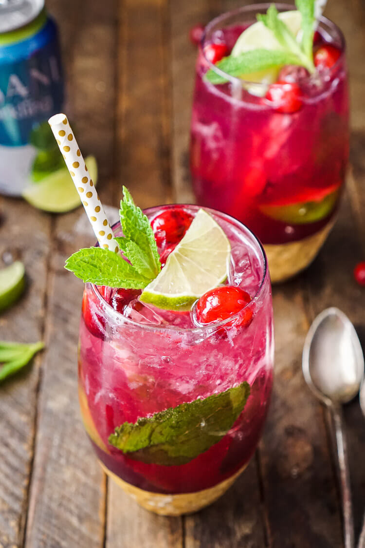 Christmas Party Drinking Ideas
 Cranberry Mojito Punch Sugar & Soul
