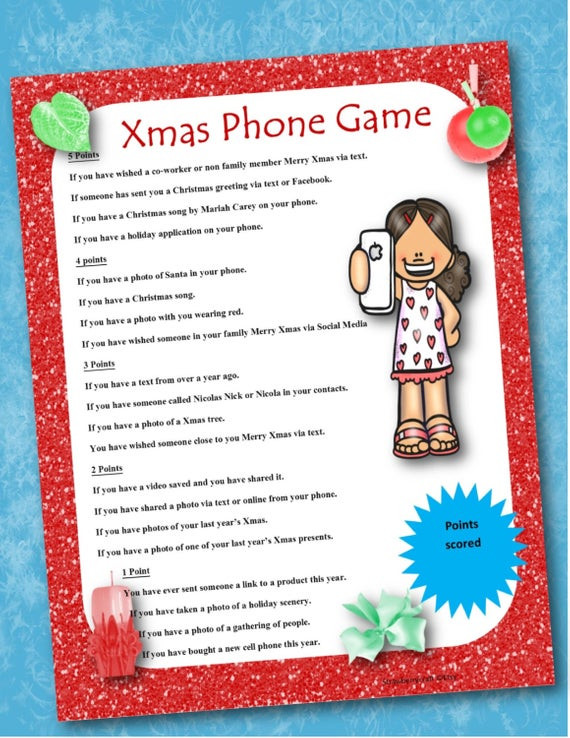 Christmas Party Games Ideas For Large Groups
 Christmas Phone Game Christmas Party Game Christmas Games
