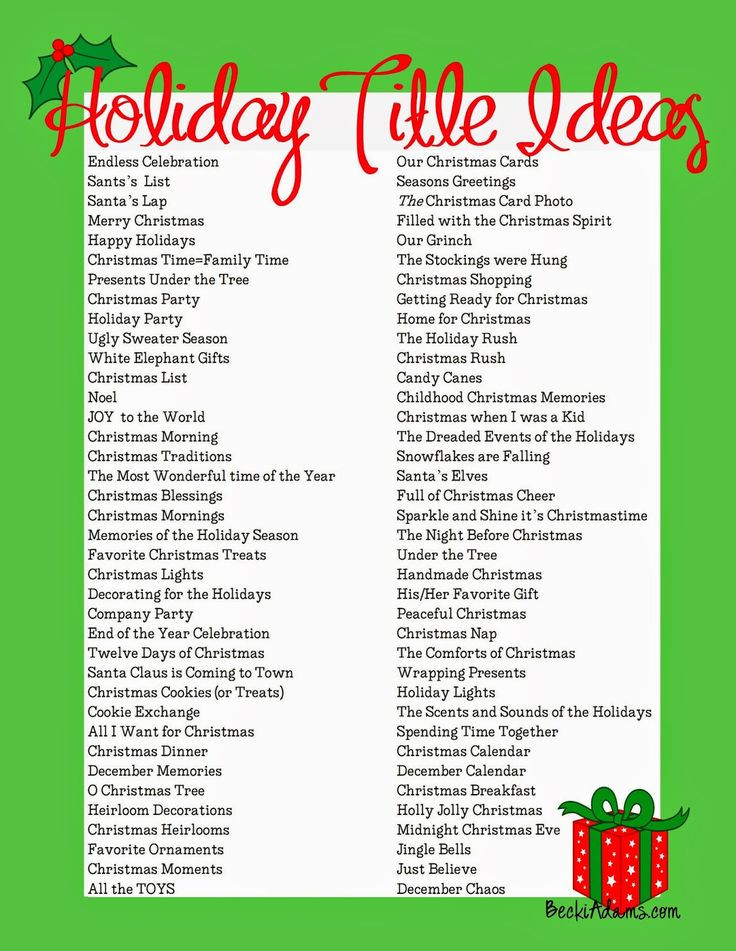 Christmas Party Name Ideas
 Best 25 Scrapbook titles ideas on Pinterest