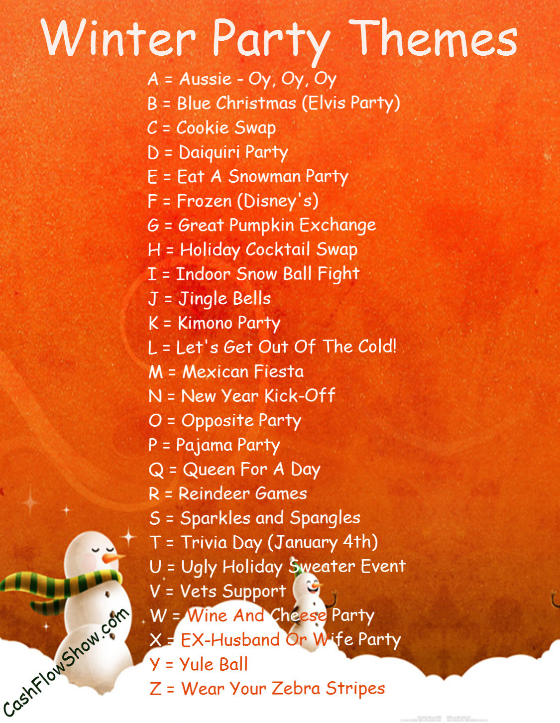 Christmas Party Name Ideas
 Read A Z List To Find A Winter Party Theme For Your Event