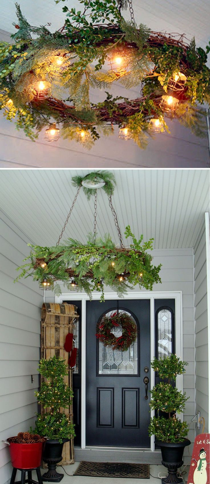 Christmas Porch Lights
 Best 25 Outdoor christmas wreaths ideas on Pinterest