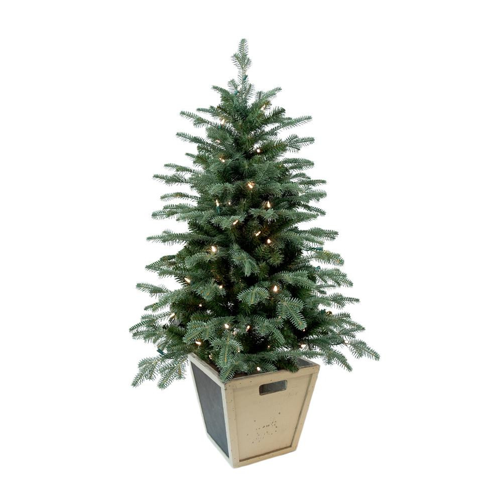 Christmas Porch Trees
 Home Accents Holiday 4 ft Pre Lit Balsam Artificial