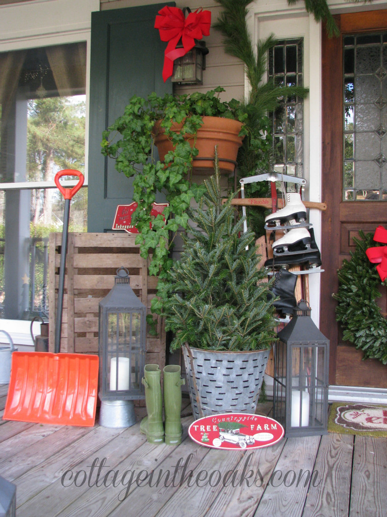 Christmas Porch Trees
 Christmas Front Porch 2012 Cottage in the Oaks