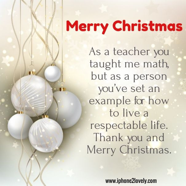 Christmas Quotes For Teacher
 Merry Christmas Greetings For Teachers