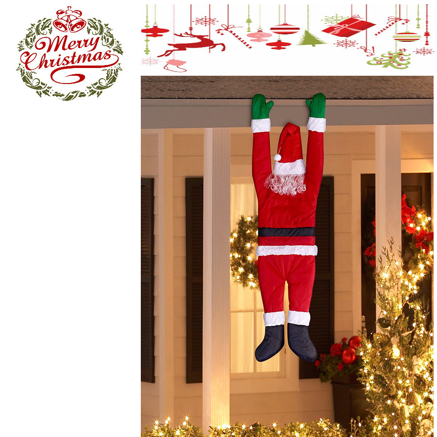 Christmas Rooftop Decorating Ideas
 Funny Outdoor Christmas Decoration Santa Hanging Roof