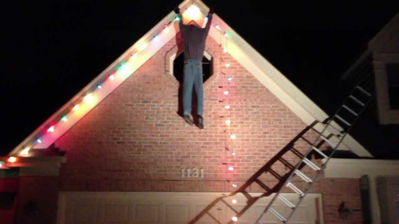 Christmas Rooftop Decorating Ideas
 Guy Falling off Ladder Fail Christmas Decoration