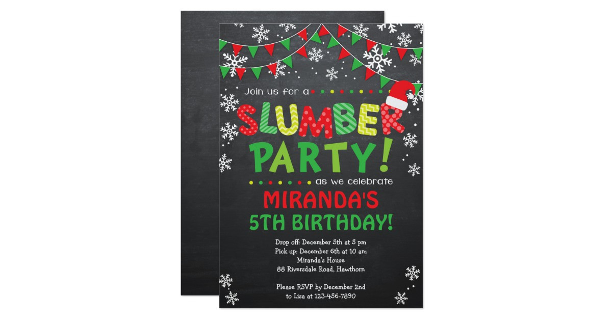 Christmas Slumber Party Ideas
 Christmas Slumber Party Invitation