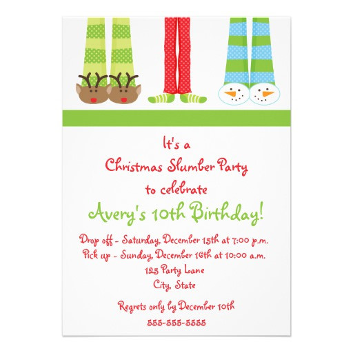 Christmas Slumber Party Ideas
 Holiday Slumber Party Invitation
